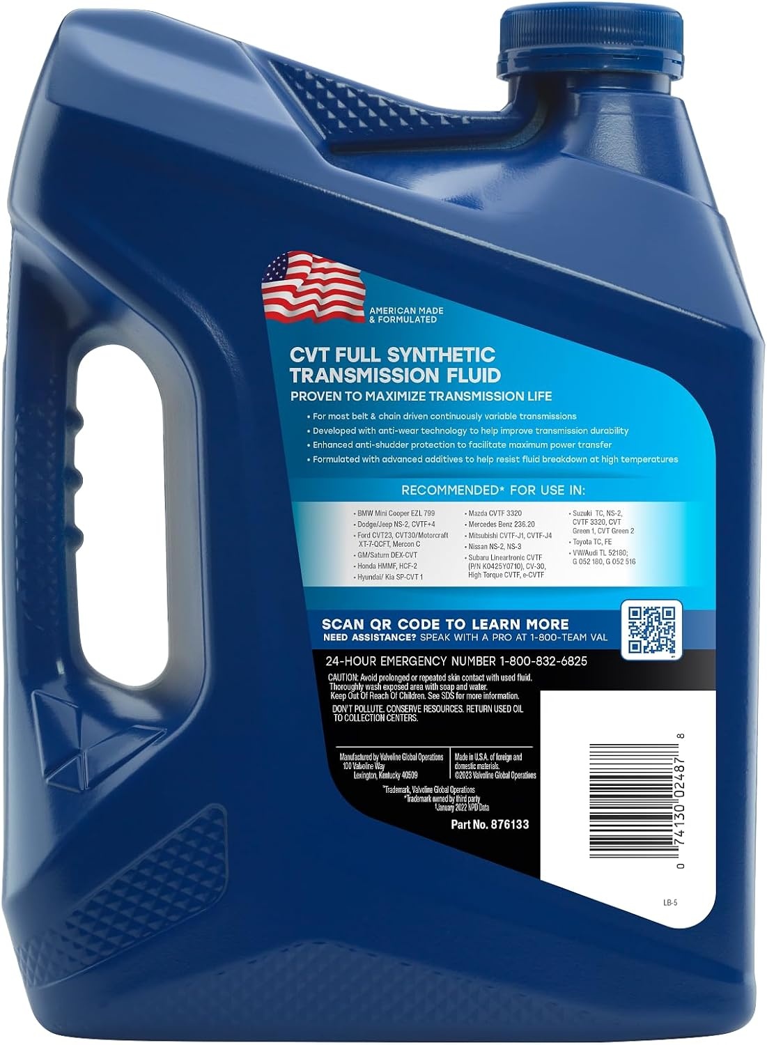 image:imageValvoline CVT Full Synthetic Continuously Variable Transmission Fluid 1 GA Case of 34 QT