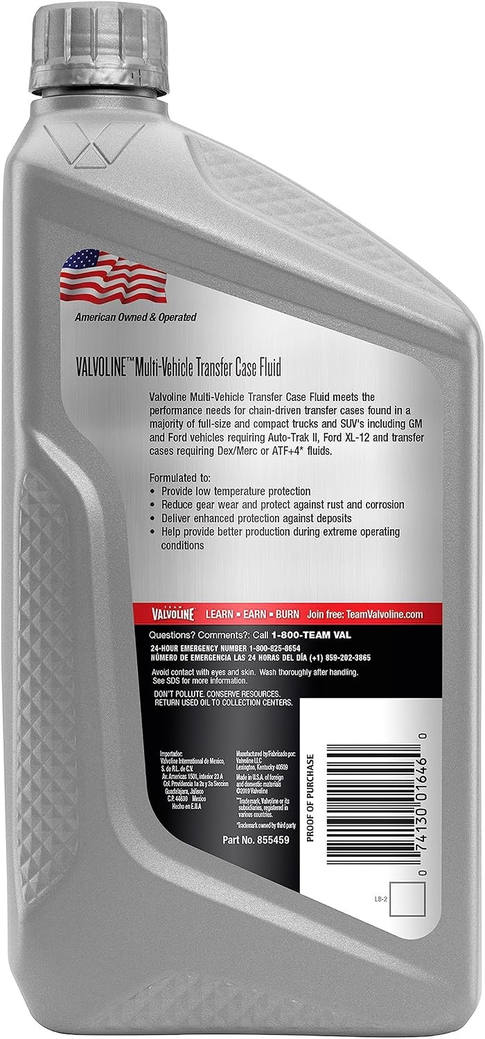 image:imageValvoline MultiVehicle TCF Conventional Transfer Case Fluid 1 QTRojo