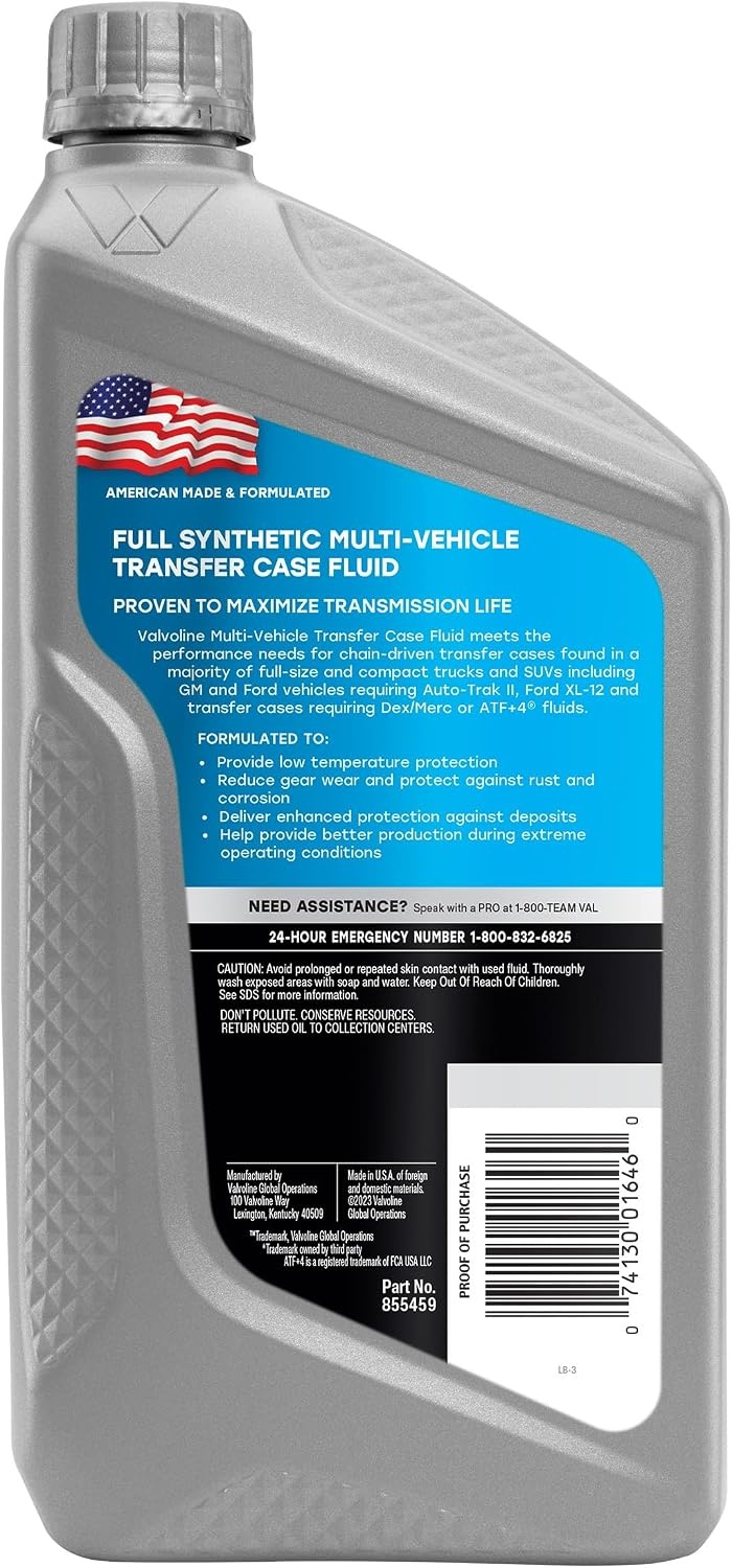 image:imageValvoline MultiVehicle TCF Conventional Transfer Case Fluid 1 QTTransfer Case