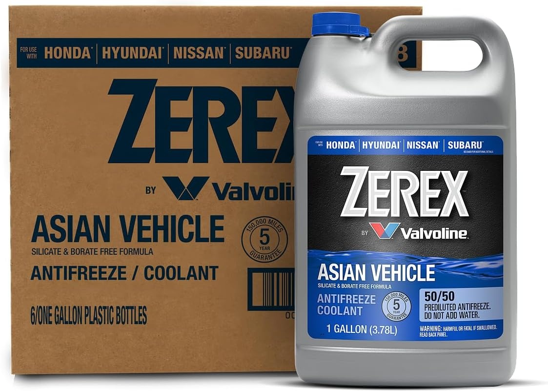 image:imageZerex Asian Vehicle Blue Silicate and Borate Free 5050 Prediluted ReadytoUse AntifreezeCoolant 1 GAAsian Blue