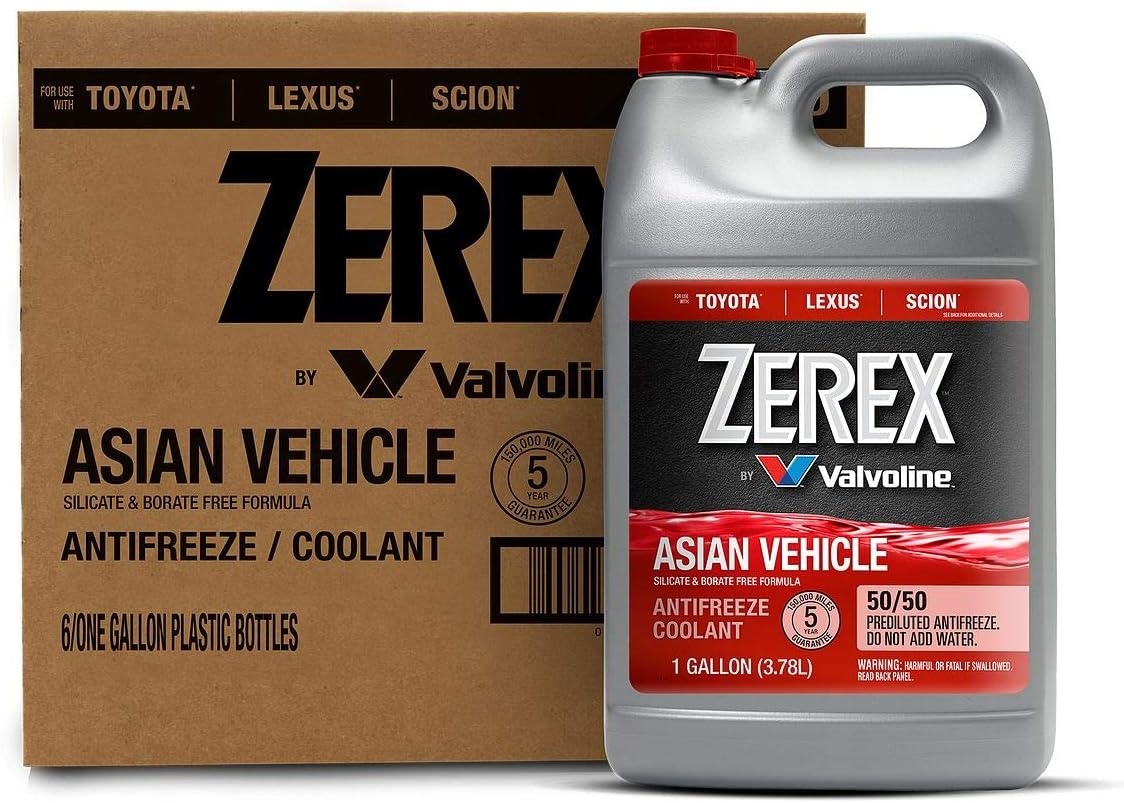 image:imageZerex Asian Vehicle Blue Silicate and Borate Free 5050 Prediluted ReadytoUse AntifreezeCoolant 1 GAAsian Red
