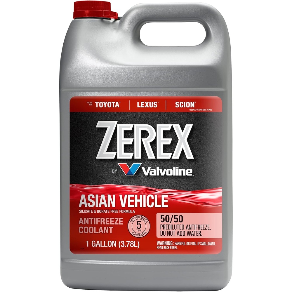 image:imageZerex Asian Vehicle Blue Silicate and Borate Free 5050 Prediluted ReadytoUse AntifreezeCoolant 1 GAAsian Red